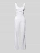 Liu Jo White Jumpsuit mit Cut Out in Offwhite, Größe 29