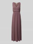 Vila Maxikleid mit V-Ausschnitt in Mauve, Größe 38