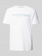 Tom Tailor Denim T-Shirt mit Label-Print in Weiss, Größe L