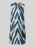 More & More Knielanges Kleid mit Allover-Print in Marine, Größe 34