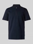 BOSS Slim Fit Poloshirt mit Reißverschluss in Marine, Größe S
