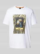 BOSS Orange T-Shirt mit Label-Motiv-Print Modell 'Te_Tucan' in Weiss, ...