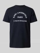 Karl Lagerfeld T-Shirt mit Label-Stitching in Dunkelblau, Größe S