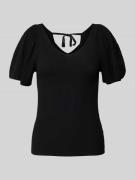 Only T-Shirt in Ripp-Optik Modell 'LEELO' in Black, Größe S