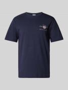 Gant T-Shirt mit Label-Stitching in Marine, Größe S