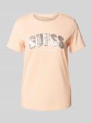 Guess T-Shirt mit Paillettenbesatz Modell 'SEQUINS' in Apricot, Größe ...