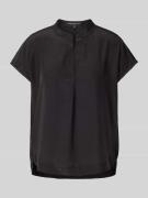 Luisa Cerano Blusenshirt in unifarbenem Design mit V-Ausschnitt in Bla...