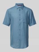 Christian Berg Men Regular Fit Leinenhemd mit Button-Down-Kragen in Me...