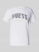Guess T-Shirt mit Paillettenbesatz Modell 'SEQUINS' in Weiss, Größe XS