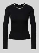 Mango Pullover in unifarbenem Design Modell 'SHADOWIN' in Black, Größe...