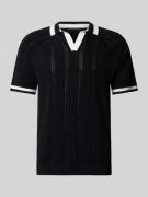 Drykorn Strickshirt mit Polokragen Modell 'Leamor' in Black, Größe S