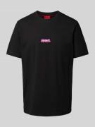 HUGO T-Shirt mit Label-Print Modell 'Dindion' in Black, Größe S