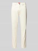 HUGO Tapered Fit Jeans im 5-Pocket-Design Modell 'Ash' in Offwhite, Gr...