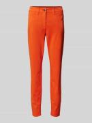 Luisa Cerano Slim Fit Hose in unifarbenem Design in Orange, Größe 36