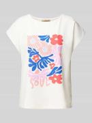 Smith and Soul T-Shirt mit floralem Print in Offwhite, Größe XS