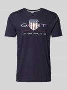 Gant T-Shirt mit Label-Print Modell 'ARCHIVE' in Marine, Größe S