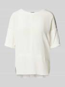Marc Cain T-Shirt in unifarbenem Design in Offwhite, Größe 34