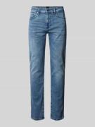 BOSS Slim Fit Jeans mit Label-Detail Modell 'Delaware' in Jeansblau, G...