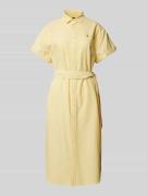 Polo Ralph Lauren Hemdblusenkleid in Midilänge in Gelb, Größe XS