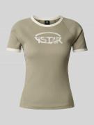 G-Star Raw T-Shirt mit Label-Print Modell 'Army Ringer' in Taupe, Größ...