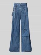 MAC Loose Fit Jeans mit Cargotaschen in Blau, Größe 42