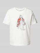 s.Oliver RED LABEL T-Shirt mit Motiv-Print in Weiss, Größe 40