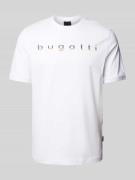 bugatti T-Shirt mit Logo-Print in Weiss, Größe M
