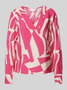 Vila Blusenshirt mit Allover-Muster Modell 'DOGMA' in Pink, Größe 38