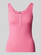 Pieces Tanktop in Ripp-Optik in Pink, Größe M