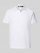 Karl Lagerfeld Regular Fit Poloshirt mit Label-Print in Weiss, Größe S