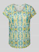 Christian Berg Woman T-Shirt mit Allover-Muster und V-Ausschnitt in Ap...