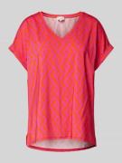 Milano Italy T-Shirt mit V-Ausschnitt in Pink, Größe XS