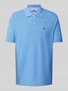 Fynch-Hatton Poloshirt mit Logo-Stitching in Rauchblau Melange, Größe ...