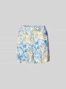 Lala Berlin Shorts mit Kellerfalten in Bleu Melange, Größe L