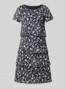 Betty Barclay Knielanges Kleid im Stufen-Look in Marine, Größe 36