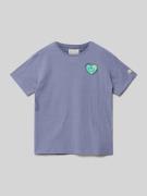 CHAMPION T-Shirt mit Motiv-Print in Violett, Größe 140