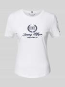 Tommy Hilfiger Slim Fit T-Shirt mit Label-Stitching in Weiss, Größe S