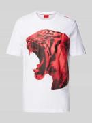 HUGO T-Shirt mit Motiv-Print in Weiss, Größe S
