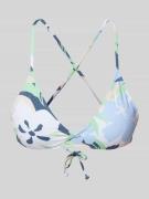 Roxy Neckholder Bikini-Oberteil mit floralem Muster in Hellblau, Größe...