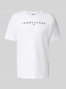 Tommy Jeans Regular Fit T-Shirt mit Label-Stitching in Weiss, Größe XS