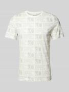 s.Oliver RED LABEL T-Shirt mit Allover-Label-Print in Offwhite, Größe ...