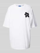 Hugo Blue Oversized T-Shirt mit Motiv-Print in Weiss, Größe S