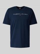 Tommy Jeans Regular Fit T-Shirt mit Label-Stitching in Marine, Größe X...