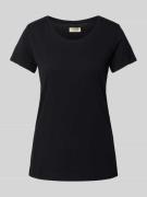 MOS MOSH T-Shirt mit U-Ausschnitt Modell 'Arden' in BLACK, Größe XS