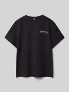 Blue Effect Oversized T-Shirt mit Label-Print in Black, Größe 152