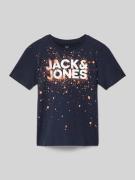 Jack & Jones T-Shirt mit Label-Print in Marine, Größe 140