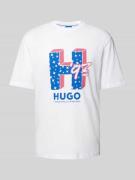 Hugo Blue T-Shirt mit Label-Print Modell 'Nentryle' in Weiss, Größe S