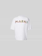 Marni T-Shirt mit Label-Print in Weiss, Größe 46