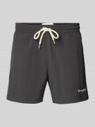 CHAMPION Regular Fit Badehose mit Label-Stitching in Black, Größe L