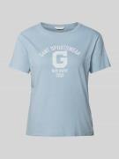 Gant T-Shirt mit Label-Print in Hellblau, Größe S